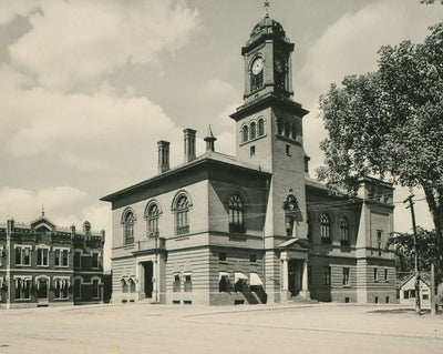 Town Hall in Claremont in 1905 vintage photo