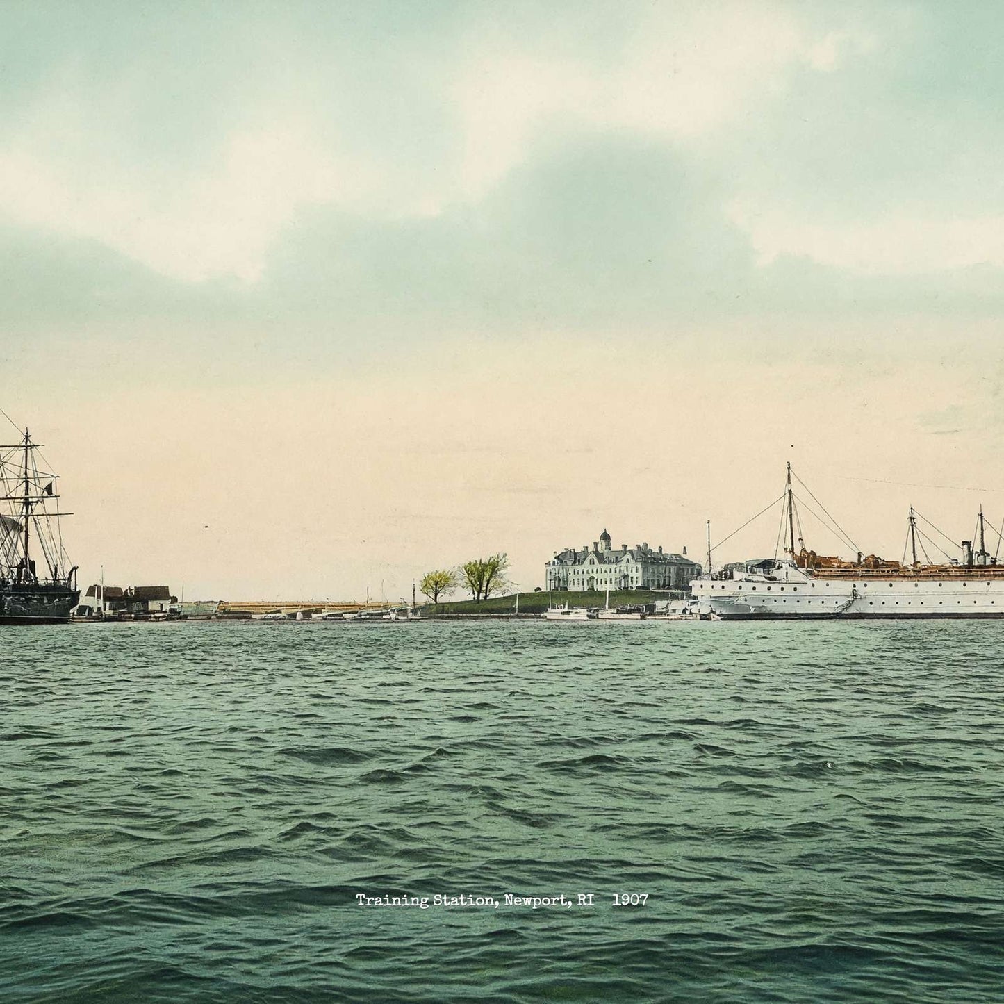 Training Station Newport RI in 1907 Vintage Print (7 Sizes) - Premium Print