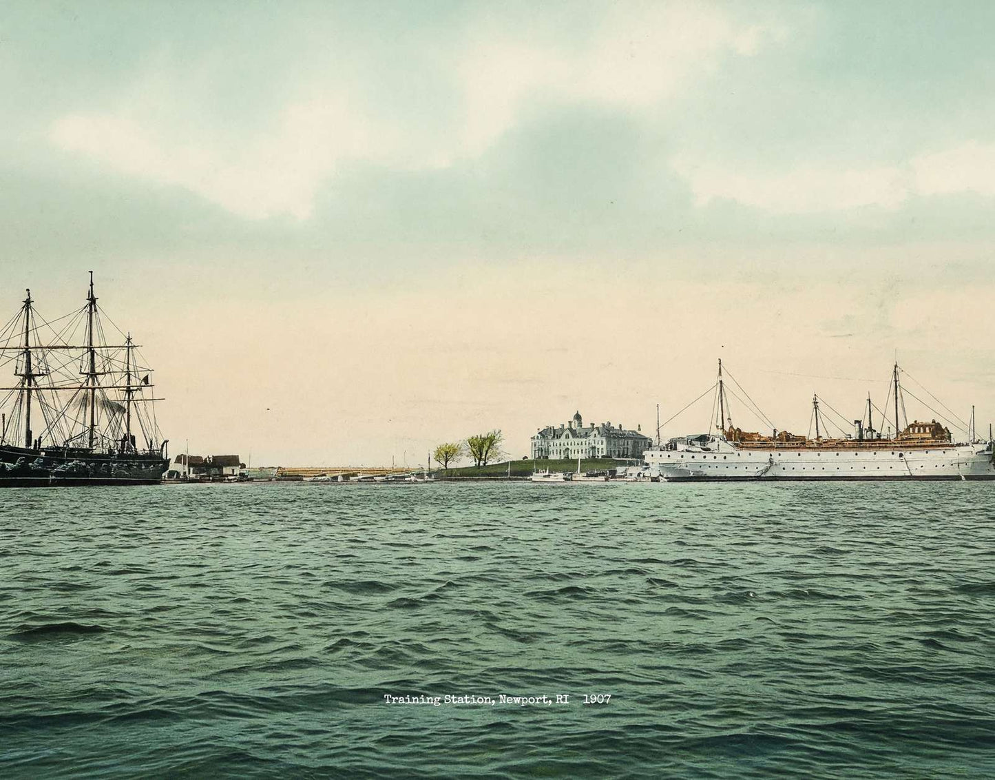 Training Station Newport RI in 1907 Vintage Print (7 Sizes) - Premium Print