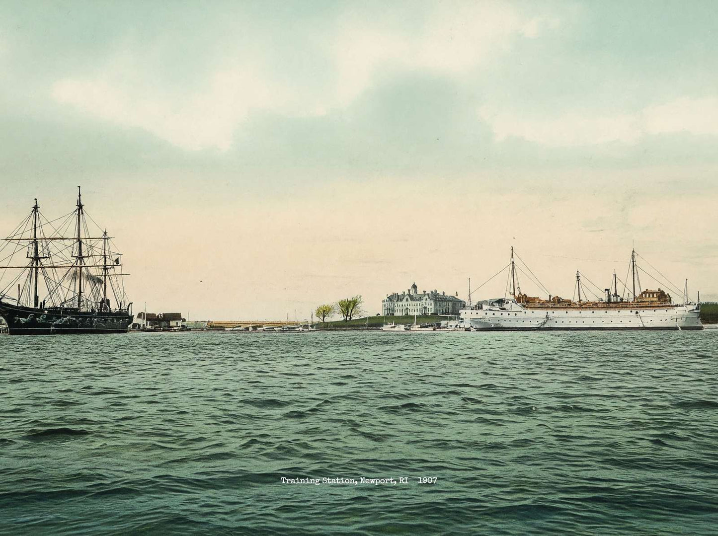 Training Station Newport RI in 1907 Vintage Print (7 Sizes) - Premium Print