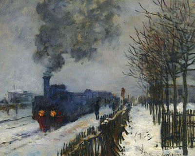 Train in the Snow or The Locomotive painting by Claude Monet (1875)