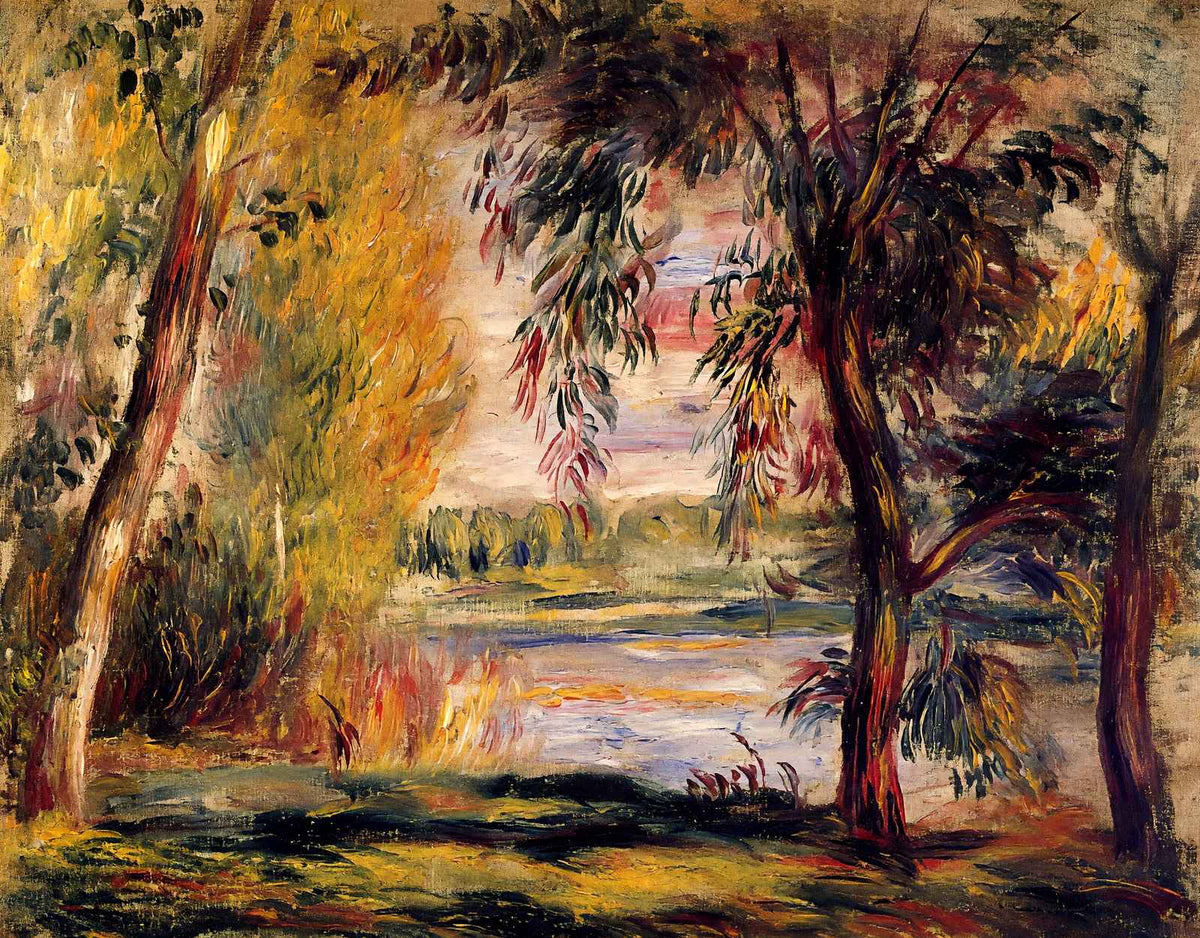 Trees by the Water Fine Art Print Painting by Pierre-Auguste Renoir (6 Sizes)