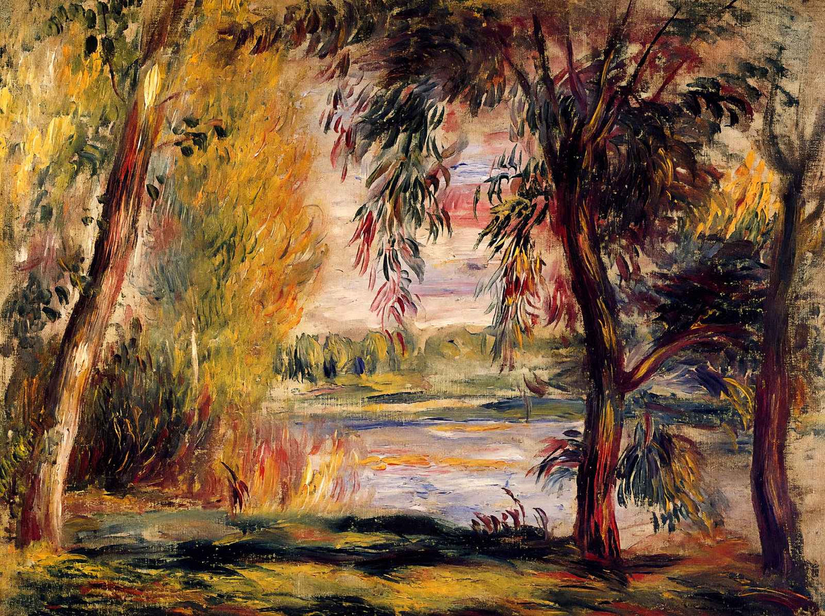 Trees by the Water Fine Art Print Painting by Pierre-Auguste Renoir (6 Sizes)