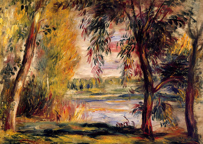 Trees by the Water Fine Art Print Painting by Pierre-Auguste Renoir (6 Sizes)