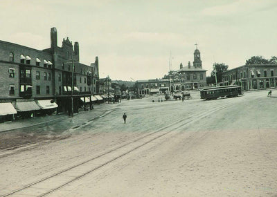 Tremont Square Claremont NH in 1905 Vintage Print (7 Sizes) - High Quality