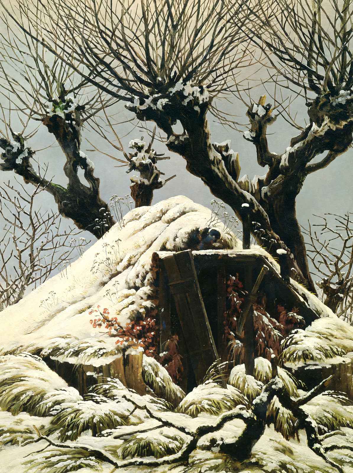Trees in the Snow Art Print 1828 Painting by Caspar David Friedrich (6 Sizes)
