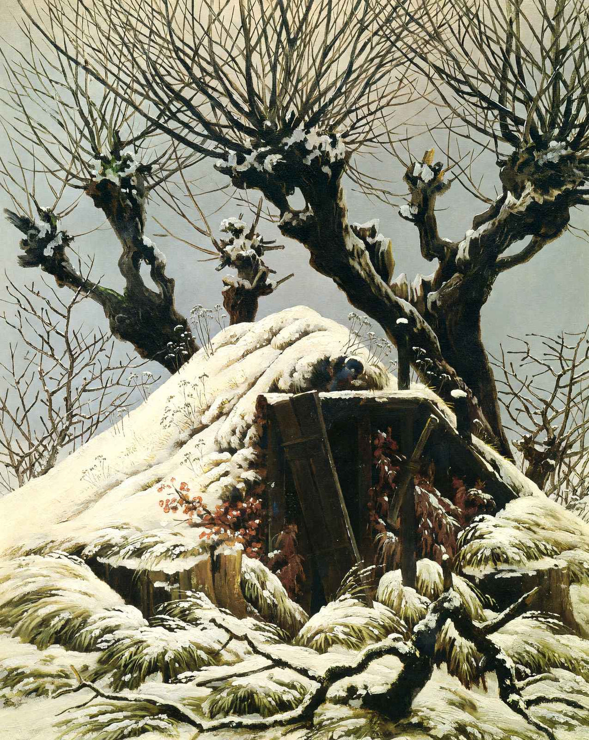 Trees in the Snow painting by Caspar David Friedrich (1828)