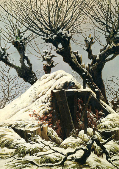 Trees in the Snow Art Print 1828 Painting by Caspar David Friedrich (6 Sizes)