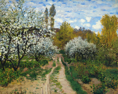 Trees in Bloom fine art print by Claude Monet (1872)