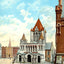 Trinity Church, Boston, Massachusetts in 1903 Vintage Print (7 Sizes)