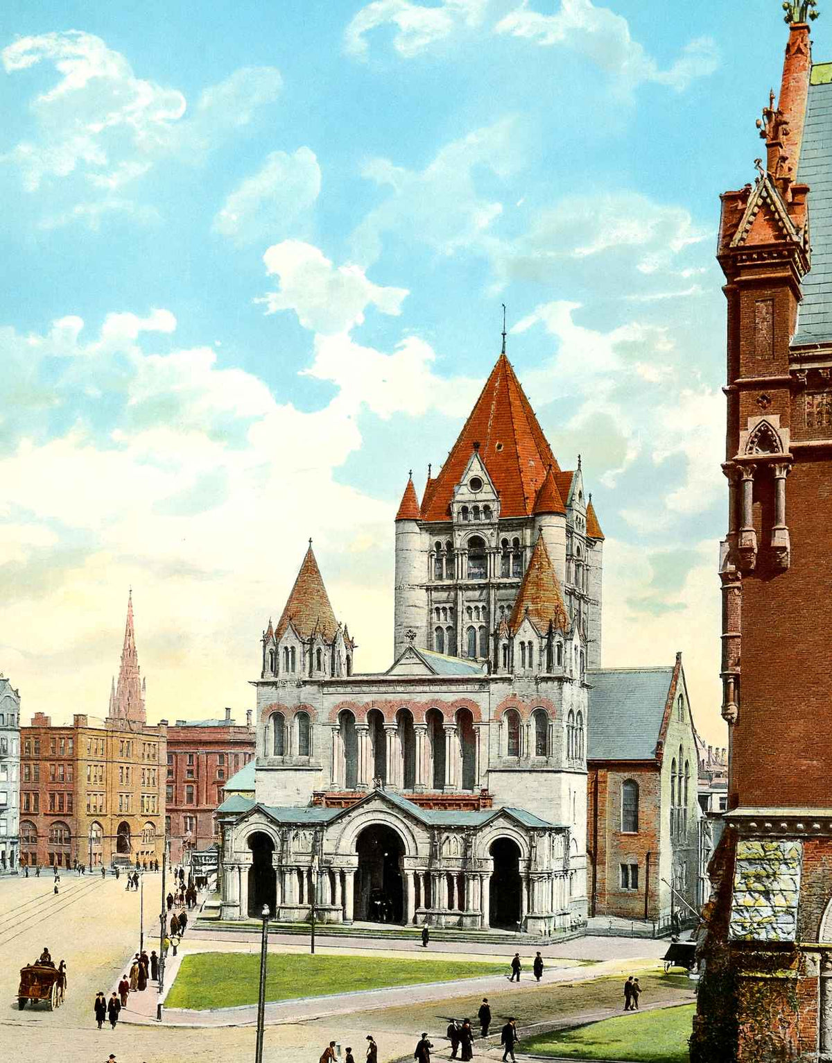 Trinity Church, Boston, Massachusetts in 1903 Vintage Print (7 Sizes)