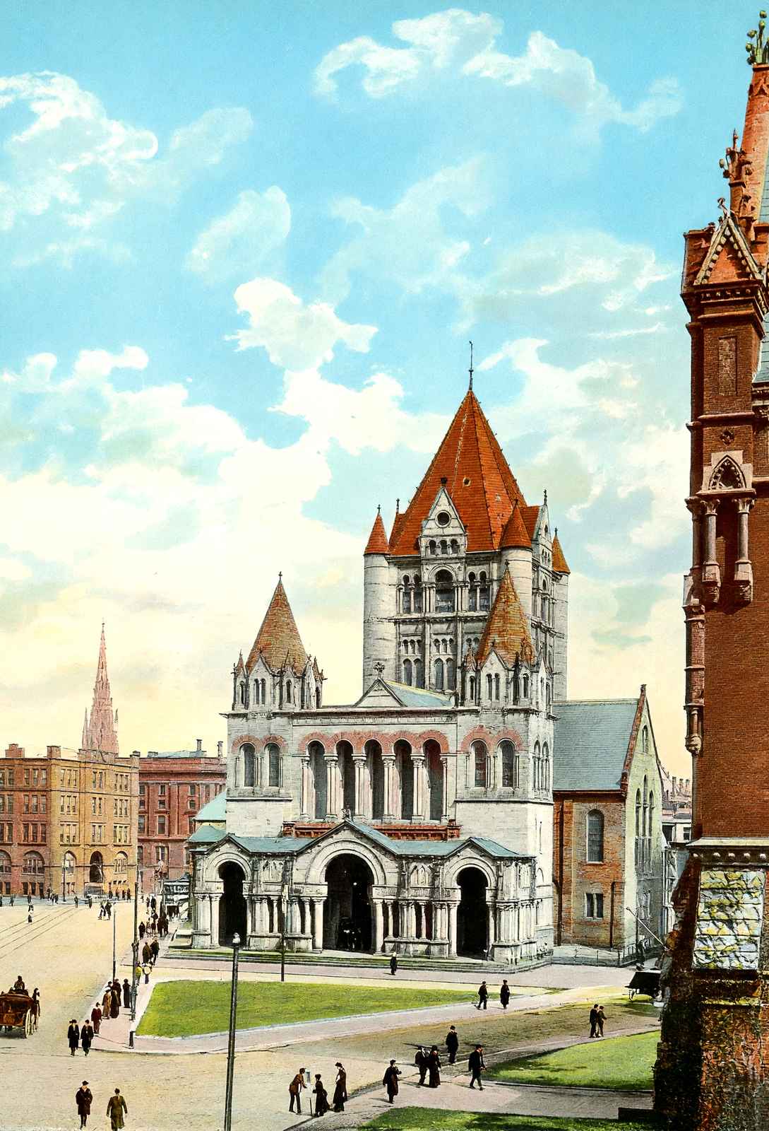 Trinity Church, Boston, Massachusetts in 1903 Vintage Print (7 Sizes)