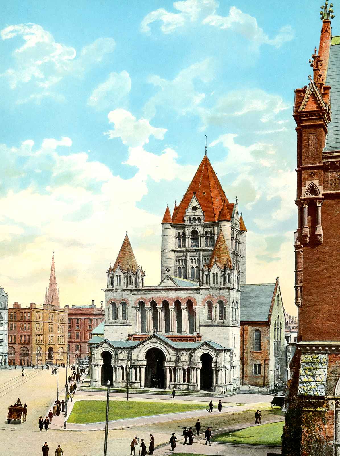 Trinity Church, Boston, Massachusetts in 1903 Vintage Print (7 Sizes)