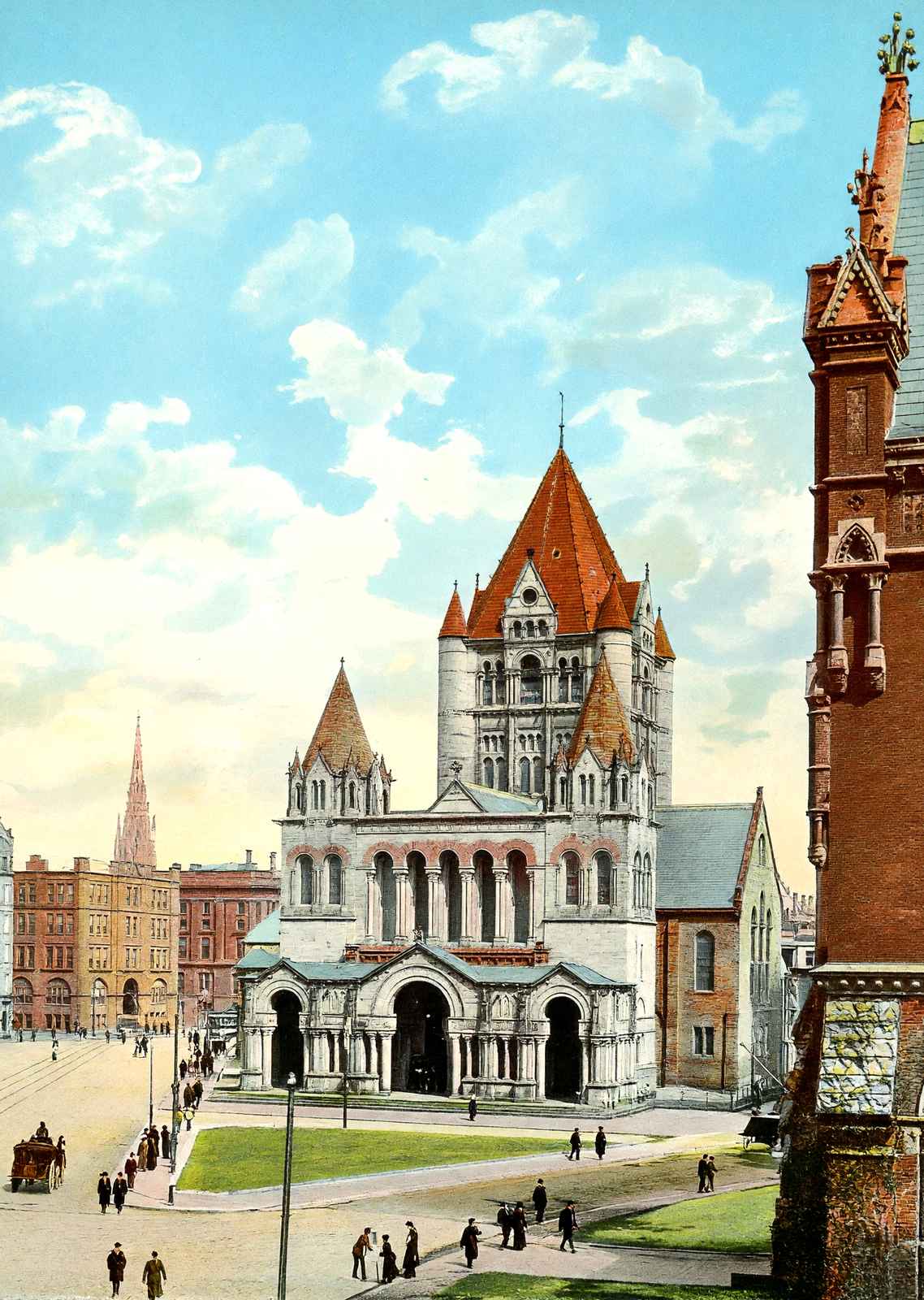 Trinity Church, Boston, Massachusetts in 1903 Vintage Print (7 Sizes)