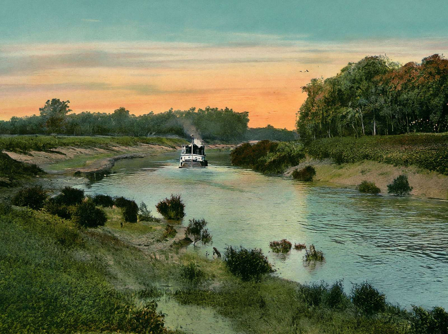 Trinity River Dallas in 1905 Vintage Print (7 Sizes) - Reproduction