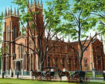 Trinity Church in Columbia in 1908 vintage print