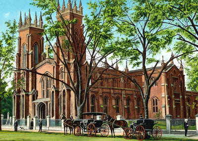 Trinity Church Columbia SC in 1908 Vintage Print (7 Sizes) - Enhanced