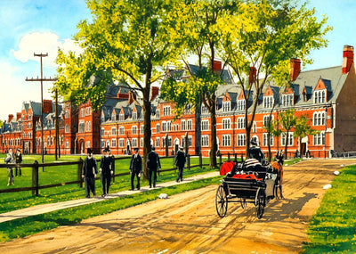 Trinity College Hartford in 1904 Art Print (7 Sizes) - Restored