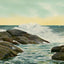 Troubled Waters on the Maine Coast in 1908 Vintage Print (7 Sizes) - Retouched