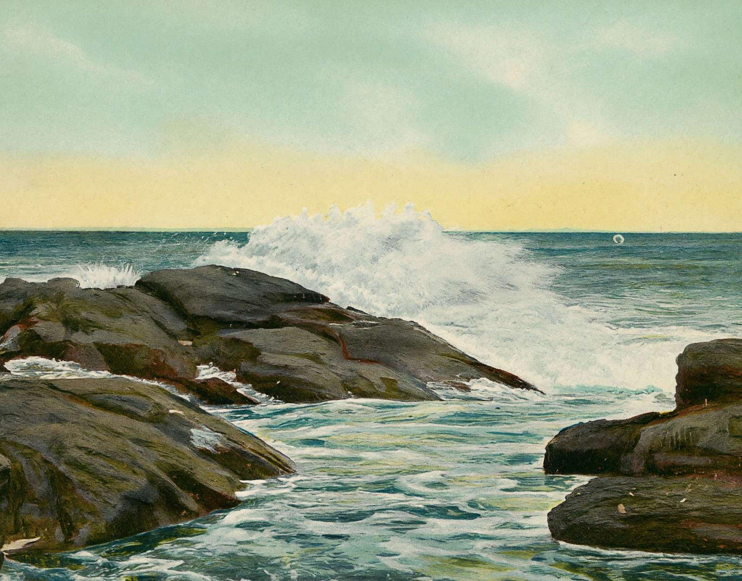 Troubled Waters on the Maine Coast in 1908 Vintage Print (7 Sizes) - Retouched