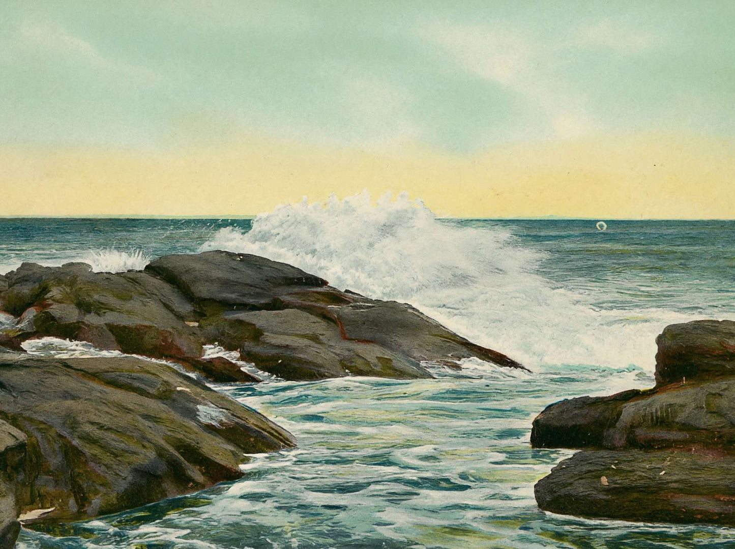 Troubled Waters on the Maine Coast in 1908 Vintage Print (7 Sizes) - Retouched