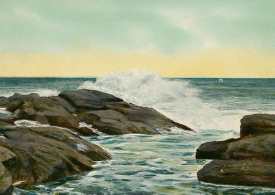 Troubled Waters on the Maine Coast in 1908 Vintage Print (7 Sizes) - Retouched