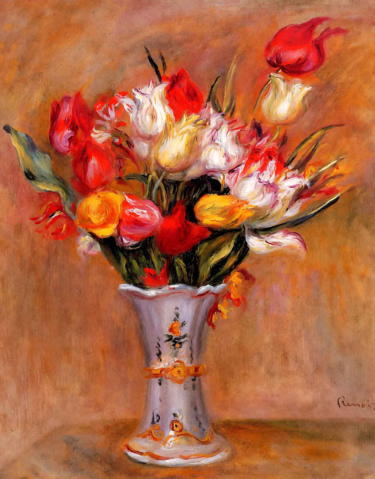 Tulips 1909 Painting by Pierre-Auguste Renoir Art Print (6 Sizes) - Restored