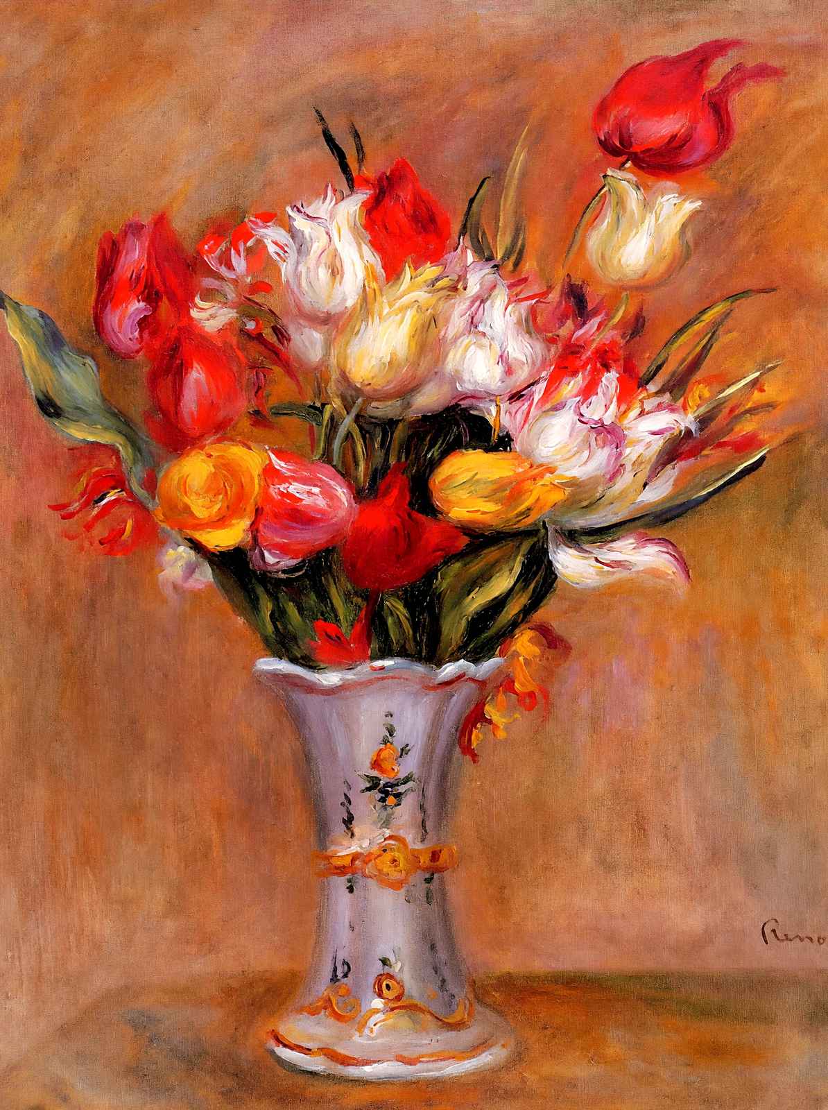 Tulips 1909 Painting by Pierre-Auguste Renoir Art Print (6 Sizes) - Restored
