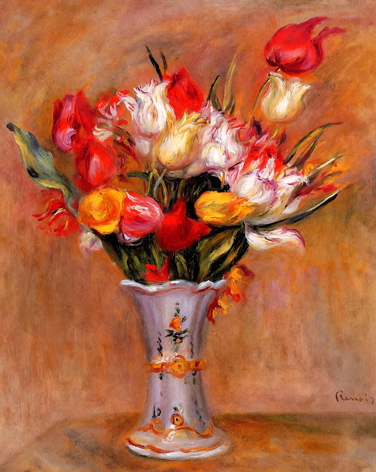 Tulips art print by Pierre-Auguste Renoir (1909)