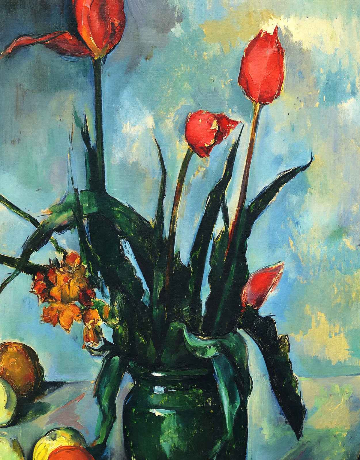Tulips in a Vase 1892 Painting by Paul Cezanne Art Print (6 Sizes) - Restored