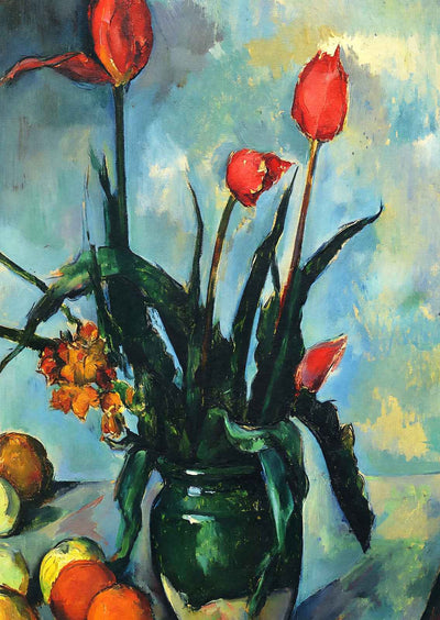 Tulips in a Vase 1892 Painting by Paul Cezanne Art Print (6 Sizes) - Restored