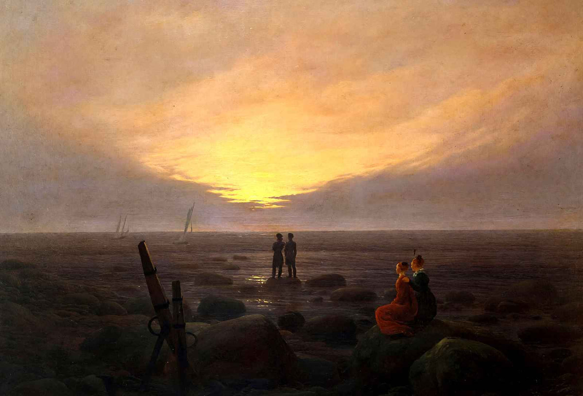 Twilight at Seaside 1819 Painting by Caspar David Friedrich Art Print (6 Sizes)