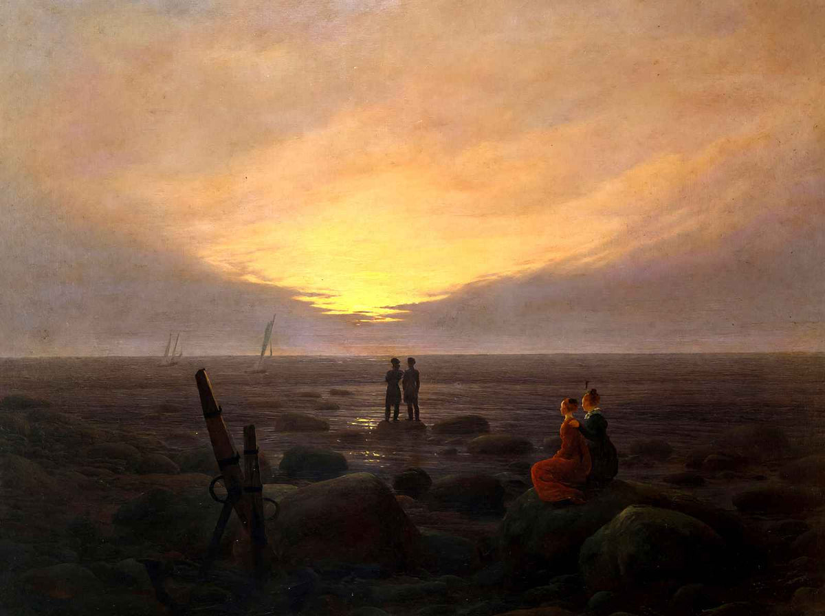 Twilight at Seaside 1819 Painting by Caspar David Friedrich Art Print (6 Sizes)