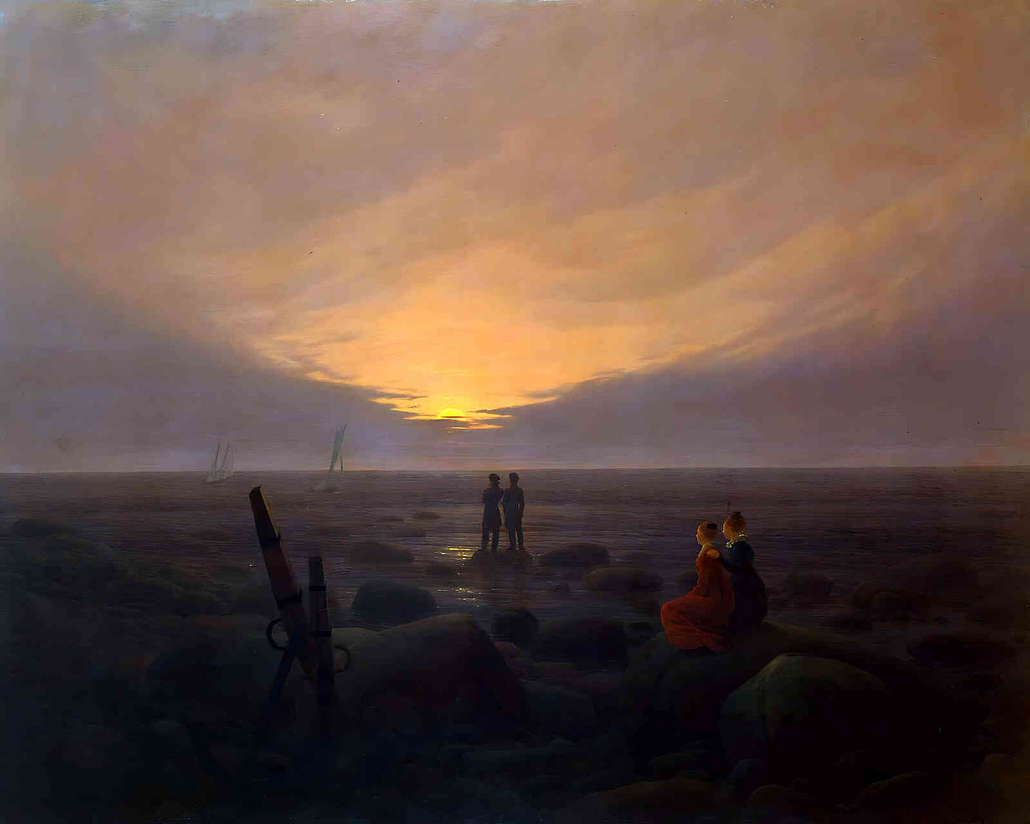Twilight at Seaside Painting by Caspar David Friedrich 8x10" Art Print