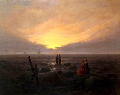 Twilight at Seaside art print by Caspar David Friedrich (1819)