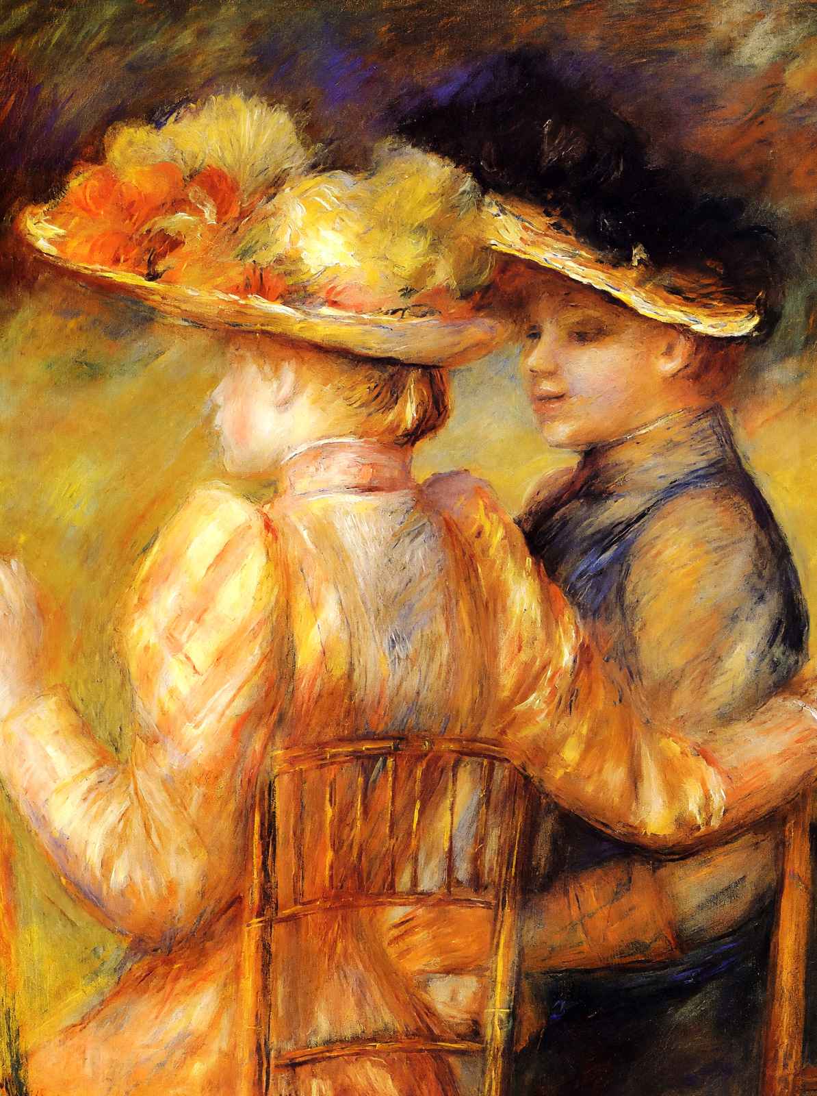 Two Women in a Garden 1895 by Pierre-Auguste Renoir Fine Art Print (6 Sizes)