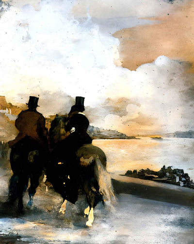 Two Riders by a Lake art print by Edgar Degas (1861)