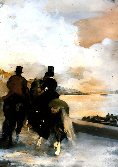 Two Riders by a Lake 1861 Painting by Edgar Degas Fine Art Print (6 Sizes)