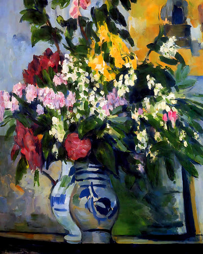 Two Vases of Flowers Painting by Paul Cezanne 8x10" Art Print (High Quality)