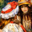 Two Sisters painting print by Pierre-Auguste Renoir (1895)