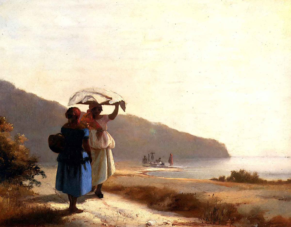 Two Woman Chatting 1856 by the Sea, St. Thomas by Pissarro Art Print (6 Sizes)