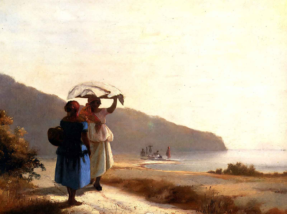 Two Woman Chatting 1856 by the Sea, St. Thomas by Pissarro Art Print (6 Sizes)