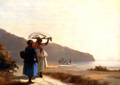 Two Woman Chatting 1856 by the Sea, St. Thomas by Pissarro Art Print (6 Sizes)