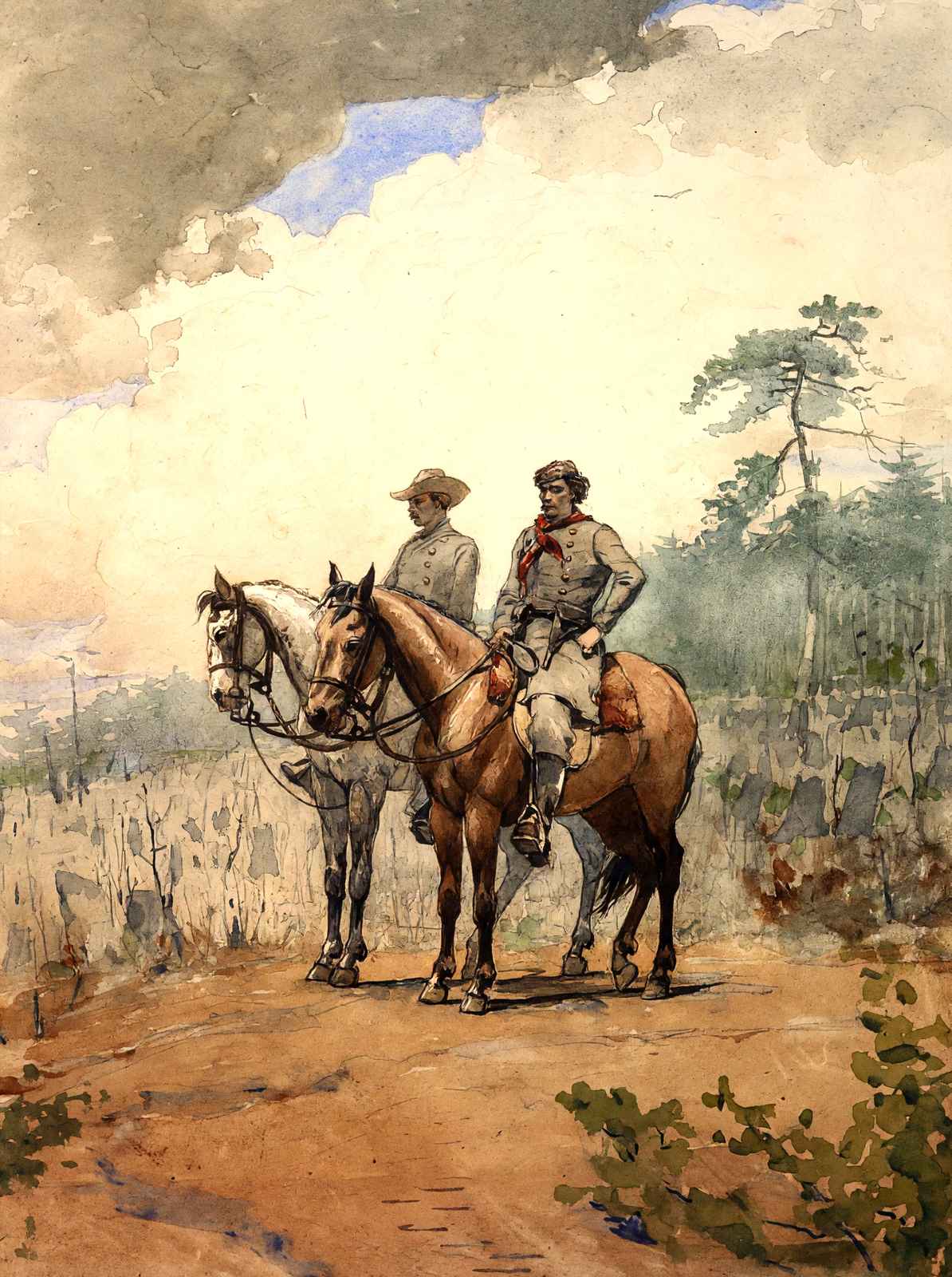 Two Scouts Fine Art Print 1887 Drawing by Winslow Homer (6 Sizes) Acid Free