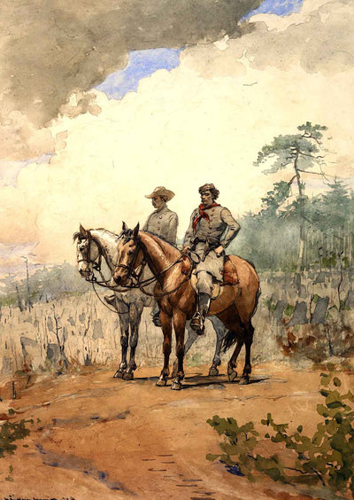 Two Scouts Fine Art Print 1887 Drawing by Winslow Homer (6 Sizes) Acid Free