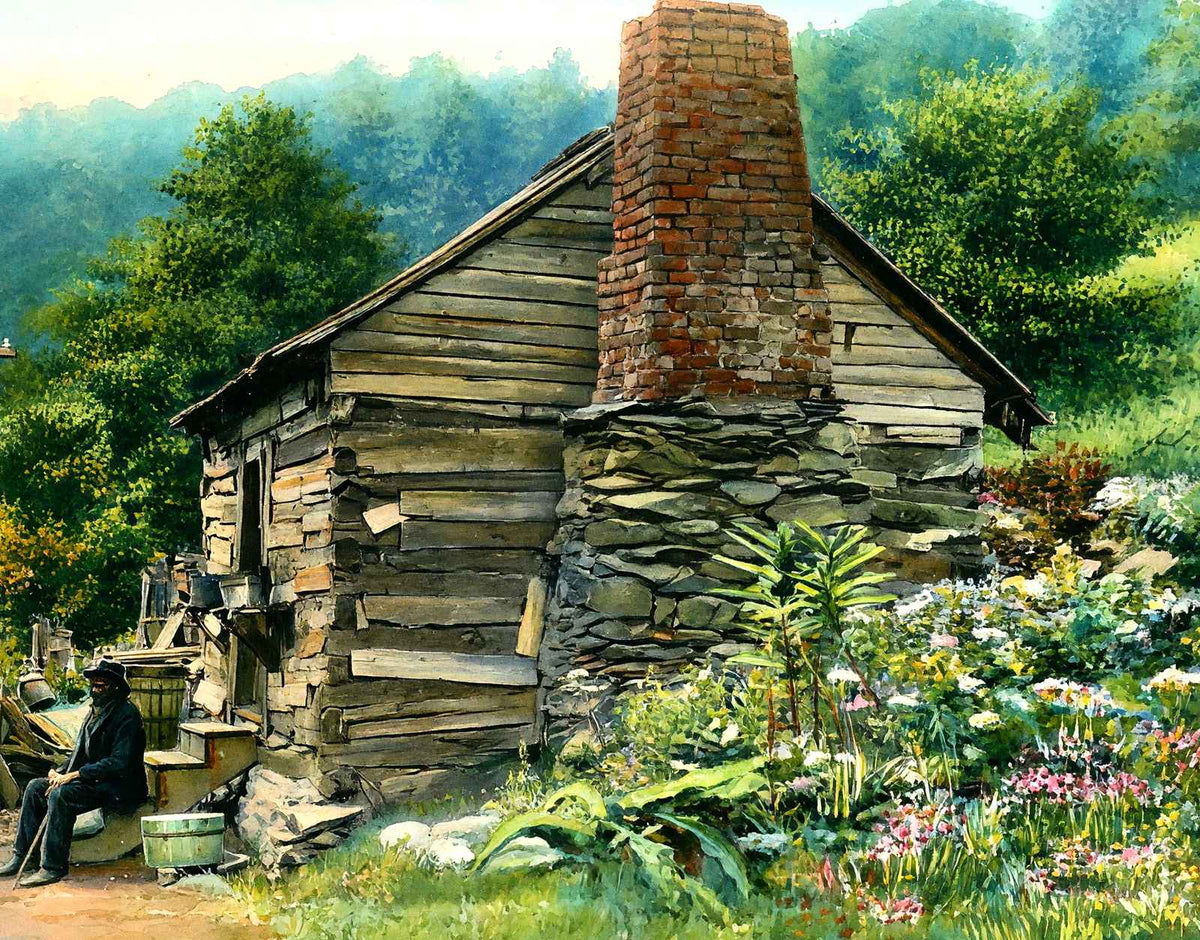 Typical Mountain Scene Near Waynesboro in 1908 Art Print (7 Sizes) - Enhanced