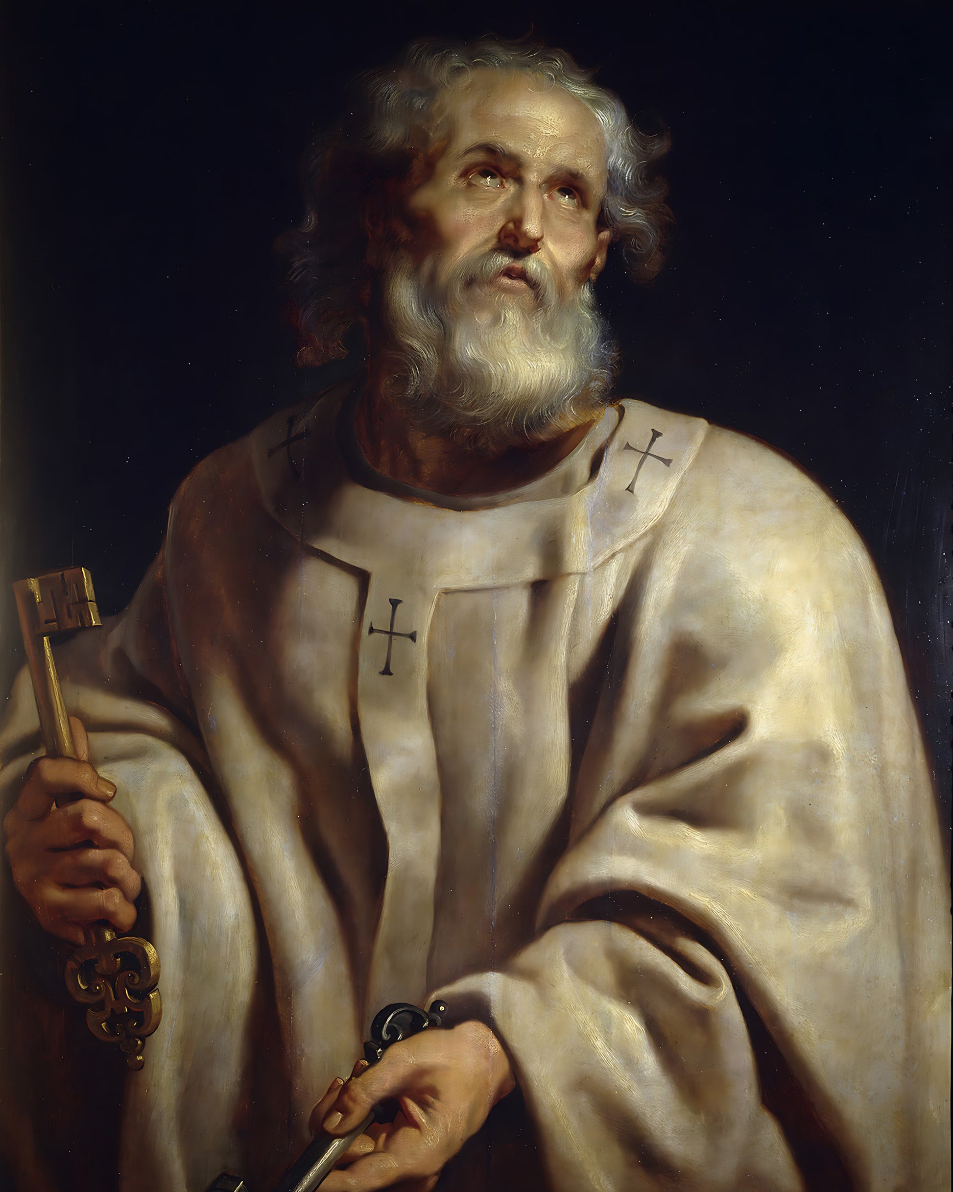 Apostle Saint Peter Painting by Peter Paul Rubens  8x10" Bible Art Print
