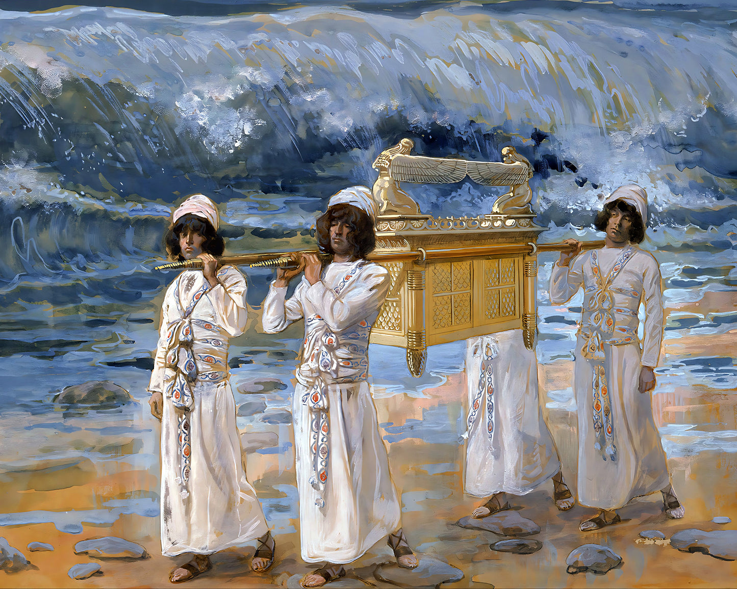 Ark Passes Over the Jordan Painting by James Tissot 8x10" Bible Art Print
