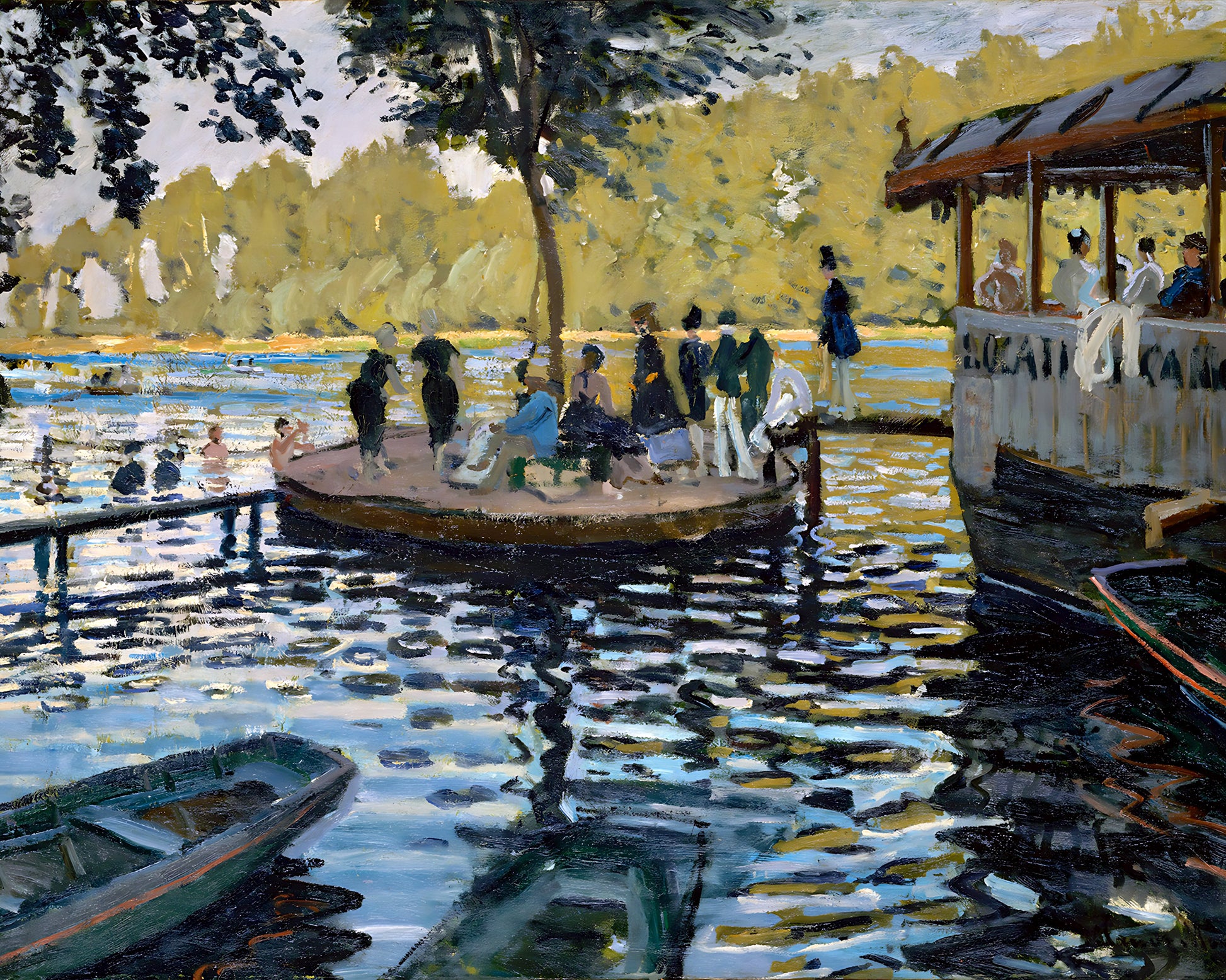 The Bathers - La Grenouillère Painting by Claude Monet 8x10" Art Print