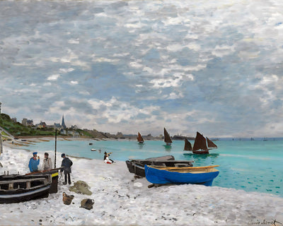 The Beach at Sainte-Adresse Painting by Claude Monet 8x10" Art Print